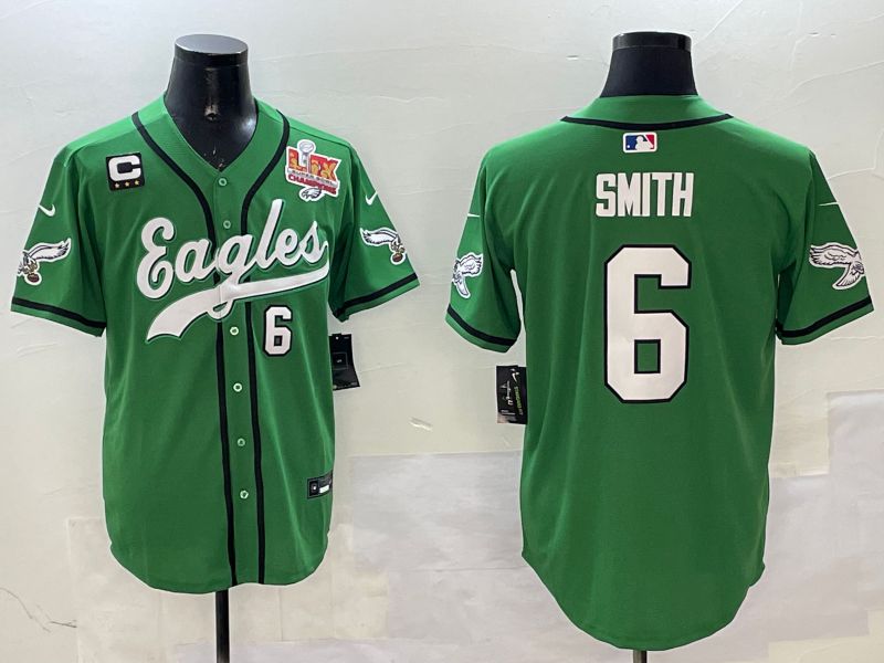 Men Philadelphia Eagles #6 Smith Green three generations Jointly Name 2025 Nike Limited NFL Jersey style 2->los angeles angels->MLB Jersey